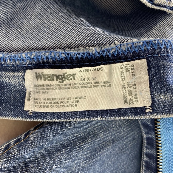 Wrangler Cool Vantage Jeans Mens 44x32 Blue Regular Fit Straight Leg Denim - Picture 8 of 13